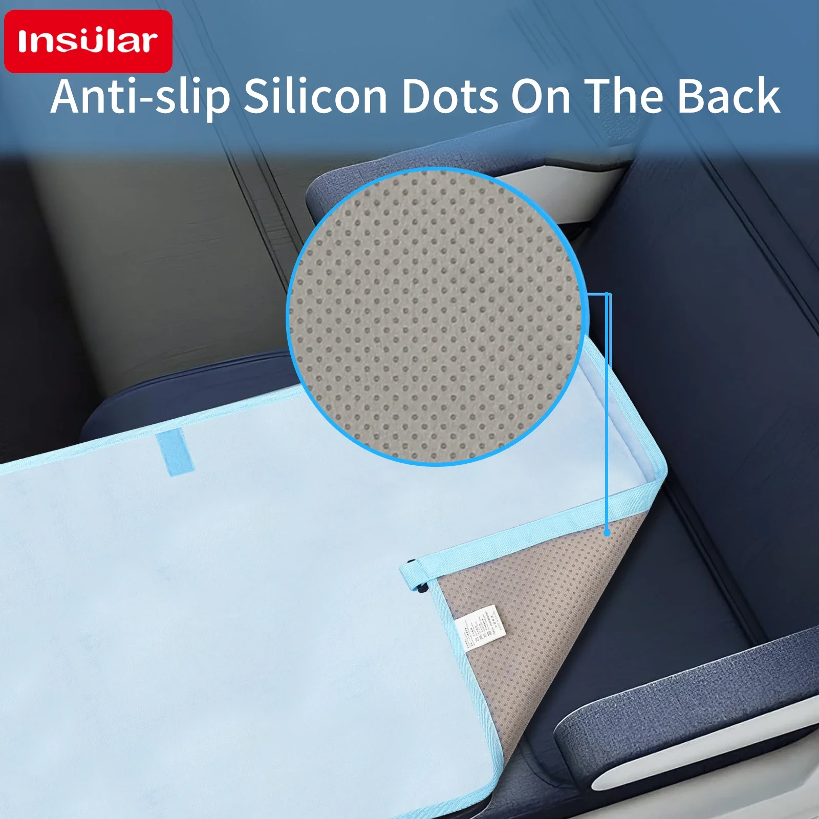 Hamaca de tren para niños INSULAR, extensor de asiento de viaje de avión impermeable para niños, almohadilla de extensión de gamuza gruesa, antideslizante para salir de 1 a 3 años - imagen 2