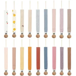 Sujetachupetes de algodón color sólido imperdible suave para bebé