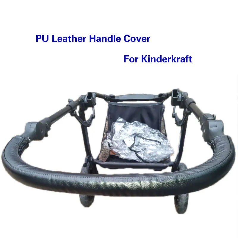 Funda cuero PU asa cochecito Kinderkraft - Vista principal protección elegante negra