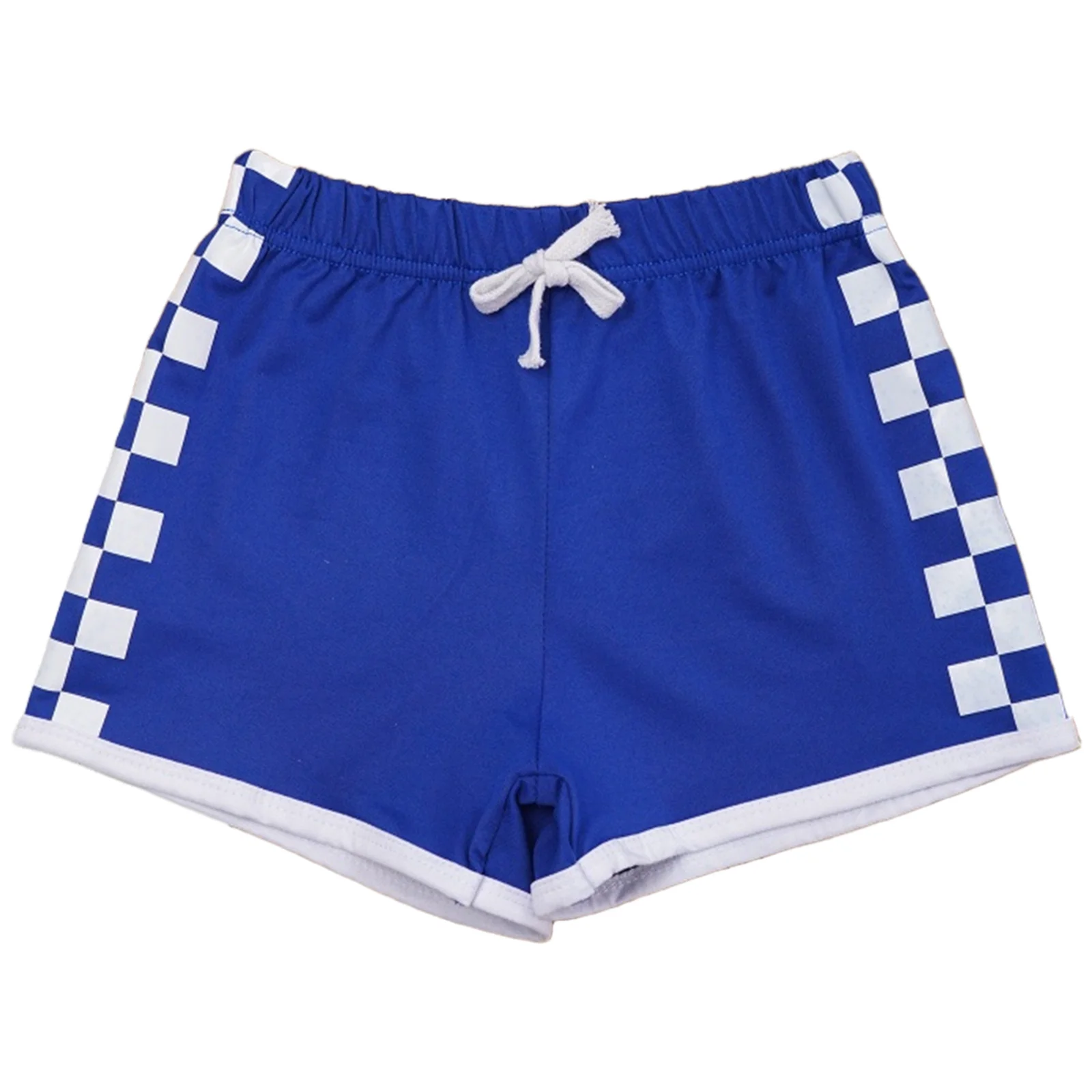 Pantalones cortos a cuadros con cintura elástica y lazo gimnasia