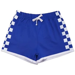 Pantalones cortos a cuadros con cintura elástica y lazo gimnasia