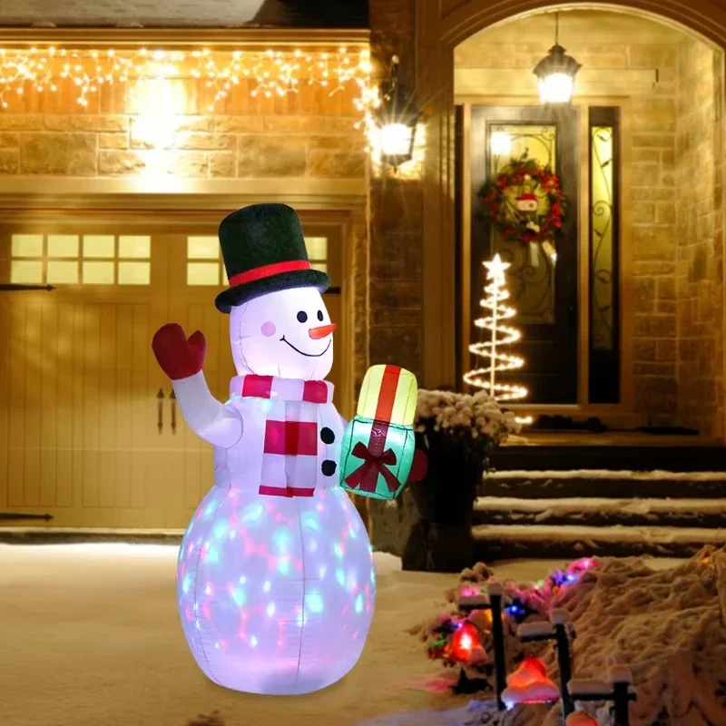 Muñeco de nieve inflable LED de 1,5 m, decoración airblown al aire libre con luces para patio, jardín, puerta, exhibiciones navideñas, accesorios de fiesta - imagen 4