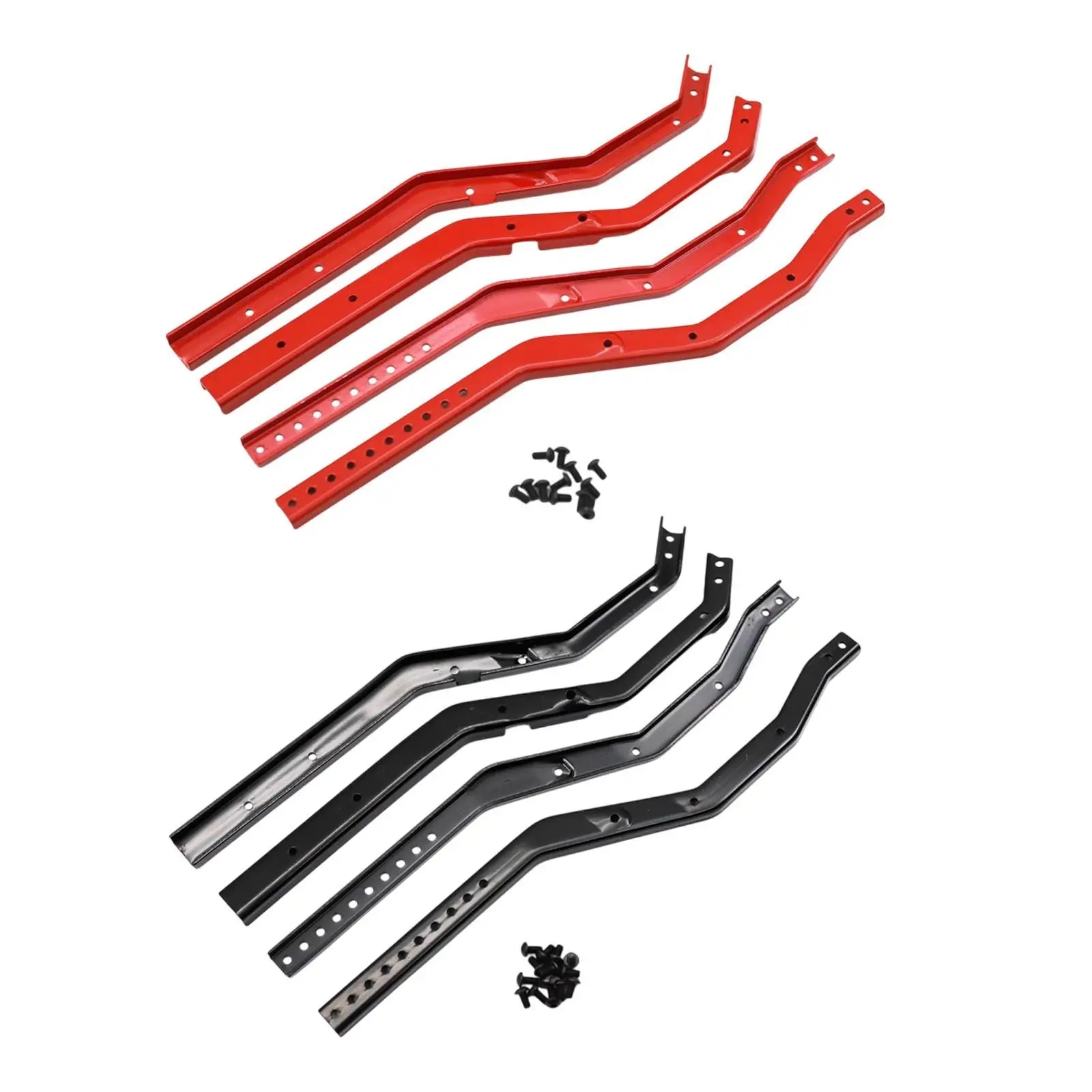 4x 1/10 RC Chassis Frame Rails Spare Parts Sturdy Metal Frame Rail Set for SCX10 4x 1/10 RC Chassis Frame Rails Spare Parts Sturdy Metal Frame Rail Set for SCX10