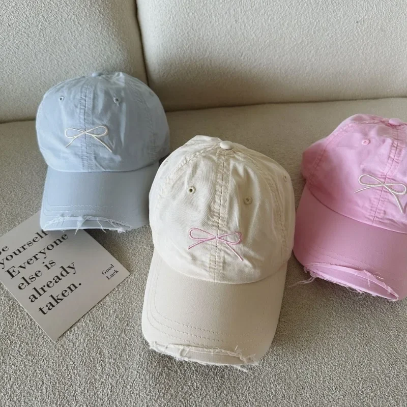 Bonita gorra de béisbol con lazo de Jacquard para niños y niñas, Color gelatina, sombrilla a la moda, gorra de pico, gorra a la moda para primavera y verano - imagen 4
