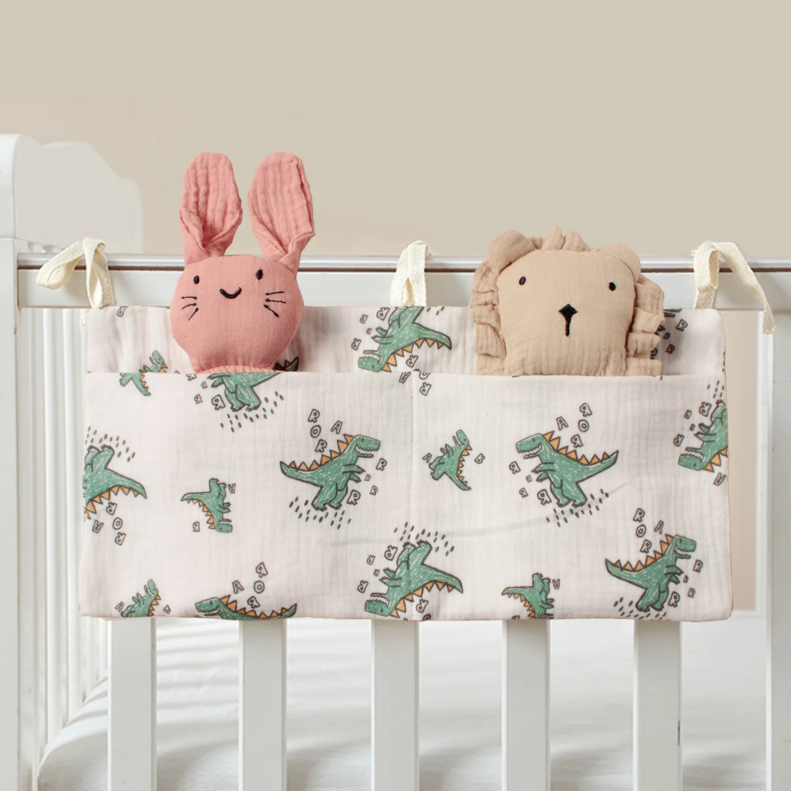 Nueva bolsa de pañales para la cabecera de bebés, bolsa de almacenamiento de pañales desechable para bebés, bolso para bebés, niños y niñas, bolsa colgante con carrito para botellas - imagen 2