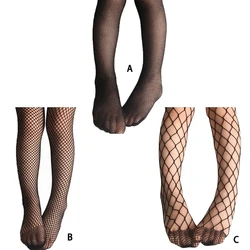 Medias de verano con encaje para niña – Negras estilo mesh
