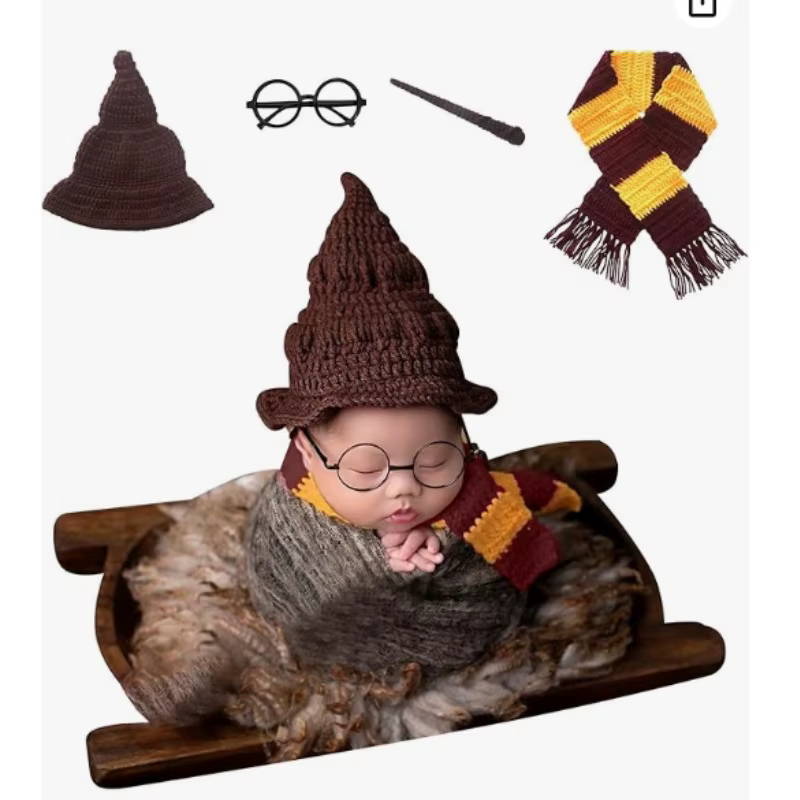 Accesorios Halloween para fotografía de recién nacido – Set bruja - imagen 2