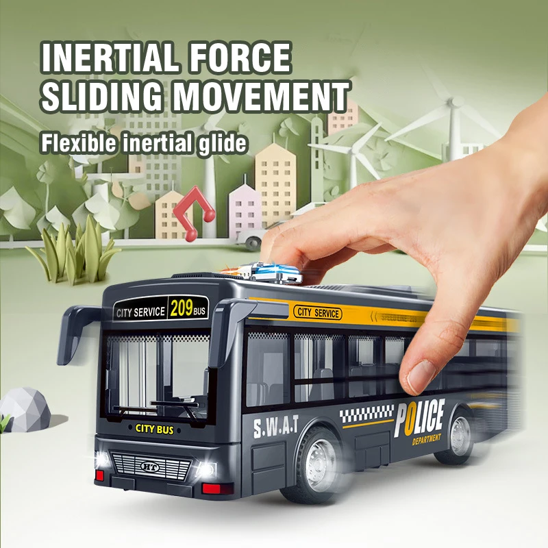 Modelo de autobús turístico de dos pisos, vehículos desplegables fundidos a presión, coche de inercia de juguete, Tour urbano, puerta de autobús, juguetes con sonido de luz abierta para niños - imagen 4