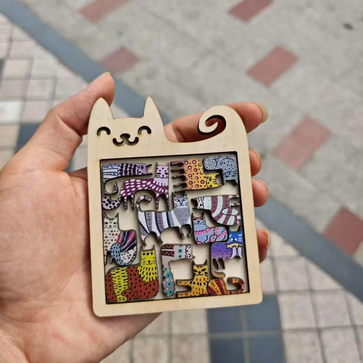 Rompecabezas de madera con gatitos para niños – Puzzle educativo - imagen 3