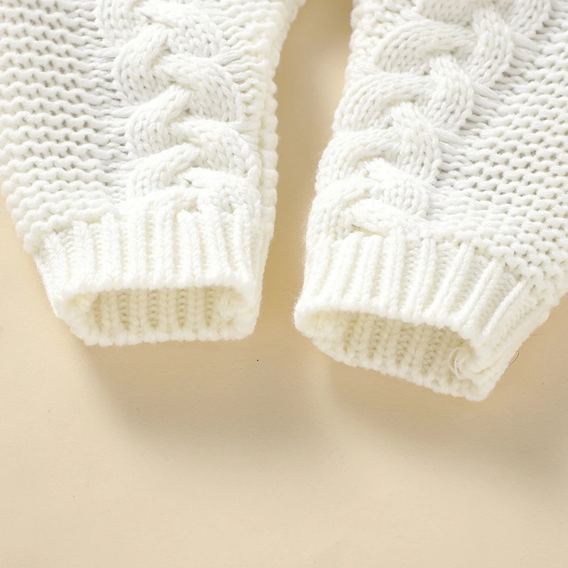 Peleles tejidos para bebé, ropa de invierno con capucha de manga larga para recién nacidos, monos para niños y niñas, trajes de 0 a 18m, monos infantiles de una pieza - imagen 4