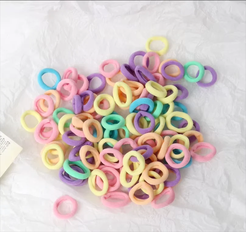 Diademas pequeñas para el pelo para chico, diademas para niña y niño, lazo elástico colorido para el pelo, cuerda para el pelo de nailon, 50/100 Uds., accesorios para el cabello - imagen 5