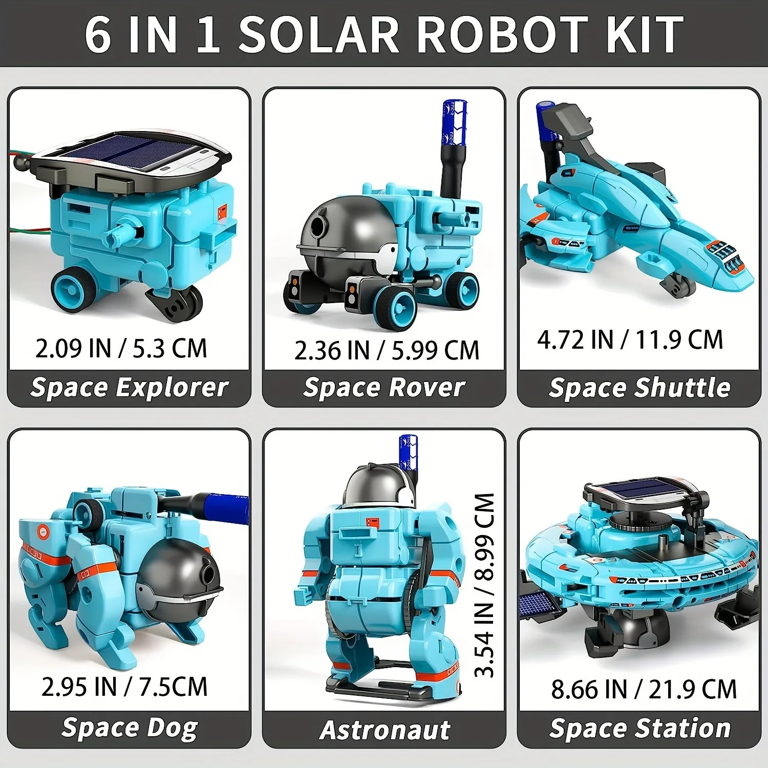 Kit de Robot Solar STEM 6 en 1, juguetes, regalos para niños, construcción educativa, conjunto de experimentos científicos, cumpleaños para niños y niñas - imagen 2
