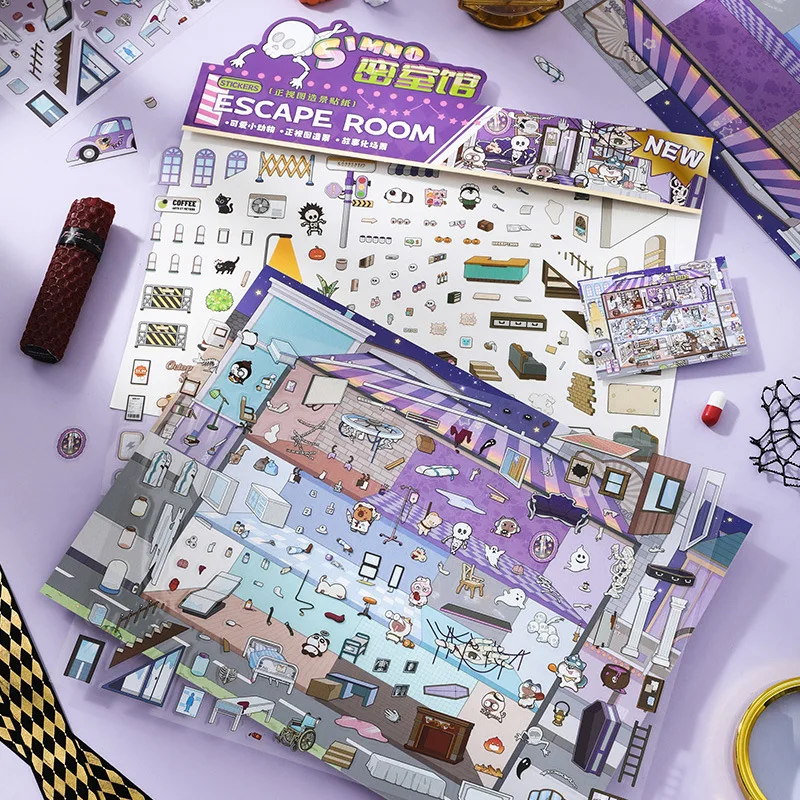 Pegatinas de paisajismo, nueva escena en miniatura, pegatinas apilables, almacenamiento, pegatinas de mano tridimensionales 3D DIY - imagen 5