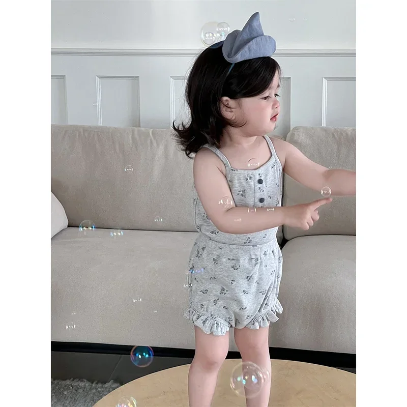 MILANCEL nuevo conjunto de ropa infantil de verano 9M-3Y lindo chaleco Floral para niñas + Bloomer bebé dulce estilo fino prendas de vestir transpirables - imagen 5