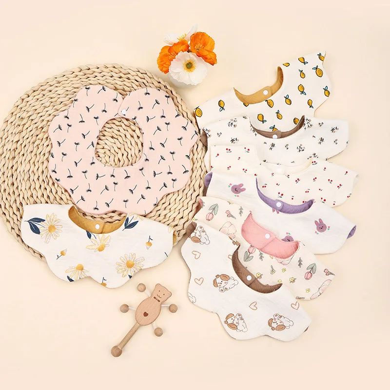 Babero giratorio 360 de algodón para bebé – Seis capas absorbentes - imagen 4