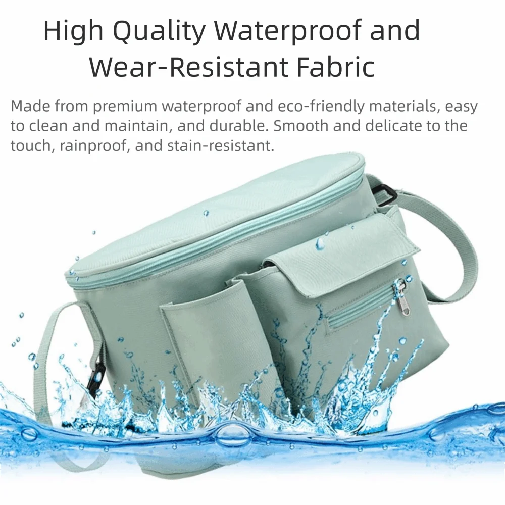 Bolsa para cochecito de bebé de gran capacidad, bolsa de pañales con múltiples bolsillos de dibujos animados, organizador de tela Oxford para ahorrar espacio, bolsa colgante para cochecito de bebé - imagen 4