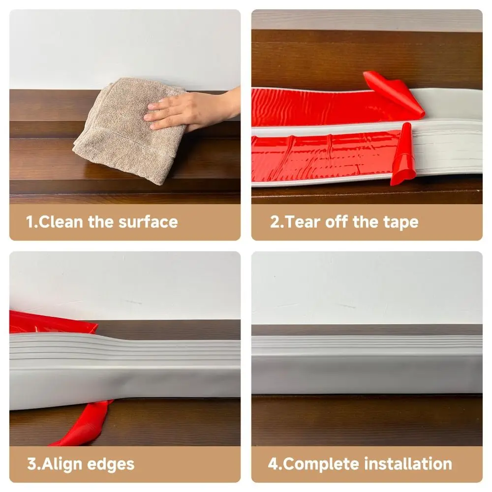 Alta calidad, 100cm, borde de escalera, autoadhesivo, antideslizante, Protector de borde de escalera, tira decorativa Flexible para interiores y exteriores - imagen 5