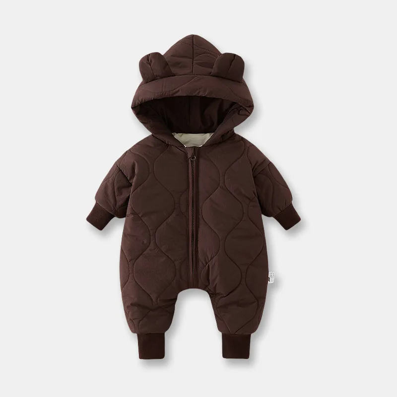 Pelel de lana con capucha de oso para bebé niña – Invierno