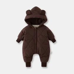 Pelel de lana con capucha de oso para bebé niña – Invierno