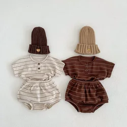 MILANCEL 2024 conjunto bebé verano con camiseta rayada y bombacho