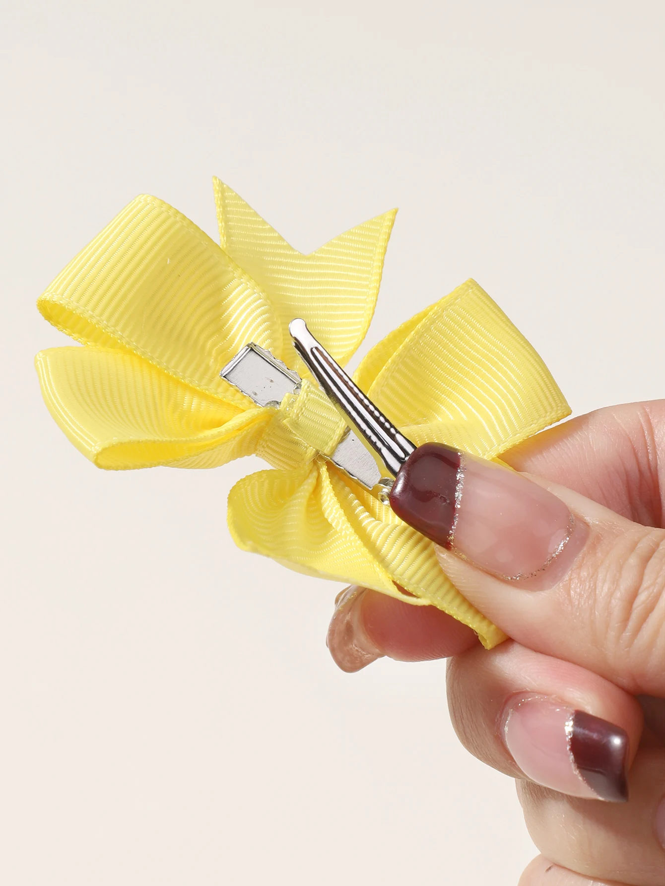 5 uds. De lazos para el pelo de Color sólido para niñas, cinta de grogrén de 2,5 pulgadas, molinete, horquillas para niños pequeños, accesorios para el cabello - imagen 3