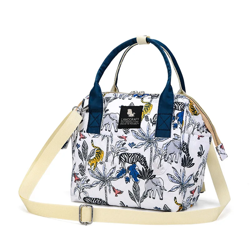 Bolso de hombro tipo bandolera multifuncional para mamá, bolso de mamá portátil, bolso de pañales pequeño de mano a la moda