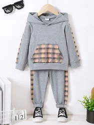 Conjunto infantil manga larga con capucha para niño primavera otoño