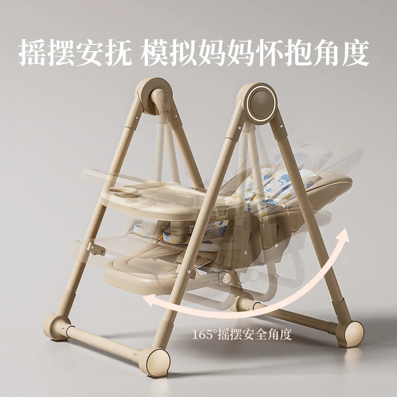 Silla alta de comedor para bebés reclinable, plegable y ajustable - imagen 2