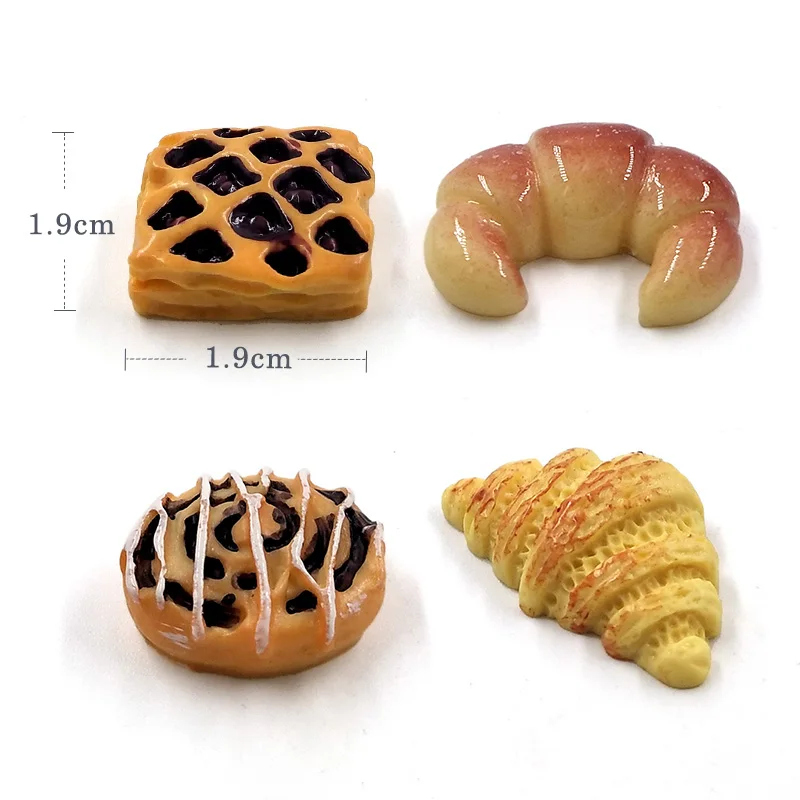 Mini figura en miniatura de pan, modelo de comida de fiesta simulada, pastel, aperitivo, decoración del hogar, decoración de jardín de hadas, accesorios DIY, 10 Uds. - imagen 4