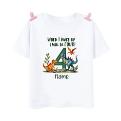 Camiseta dinosaurio personalizada para cumpleaños infantil