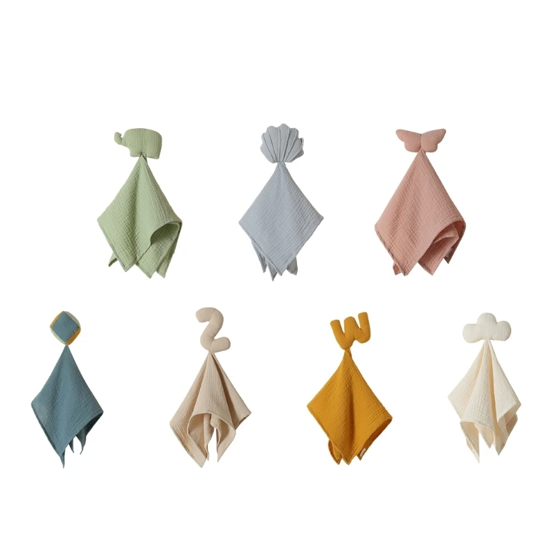 Babero de muselina de algodón orgánico para bebé, toalla tranquilizadora rellena para recién nacido, manta de seguridad, toalla para dormir para bebé, paño facial