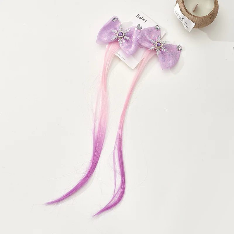 Clips de copo de nieve con extensiones degradadas para niñas - imagen 5