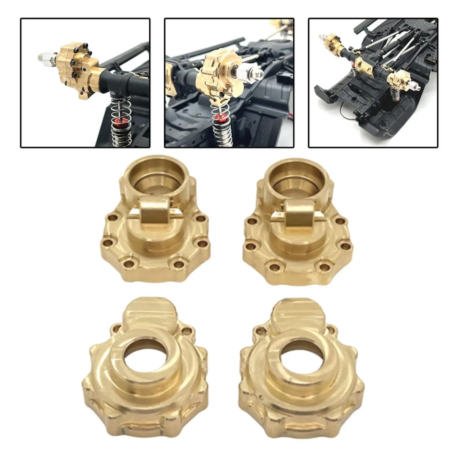 4Pcs 1/10 Brass Rear Portal Housing Professional Upgraded Heavy Duty RC Car