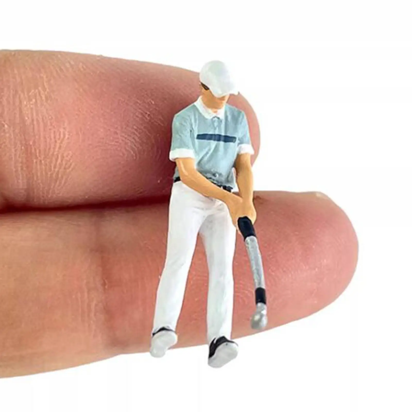4 Pieces 1:64 Hand Painted People Figures Tiny People Model Miniature Diorama Golfer Figure for Miniature Scene Ornament