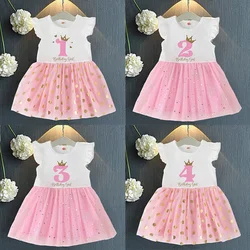 Vestido tutú rosa con número para cumpleaños niña