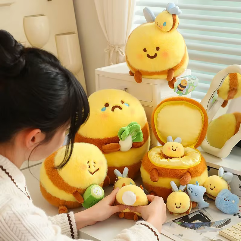 Peluche abeja con cremallera – Almohada infantil de dibujos animados - imagen 5