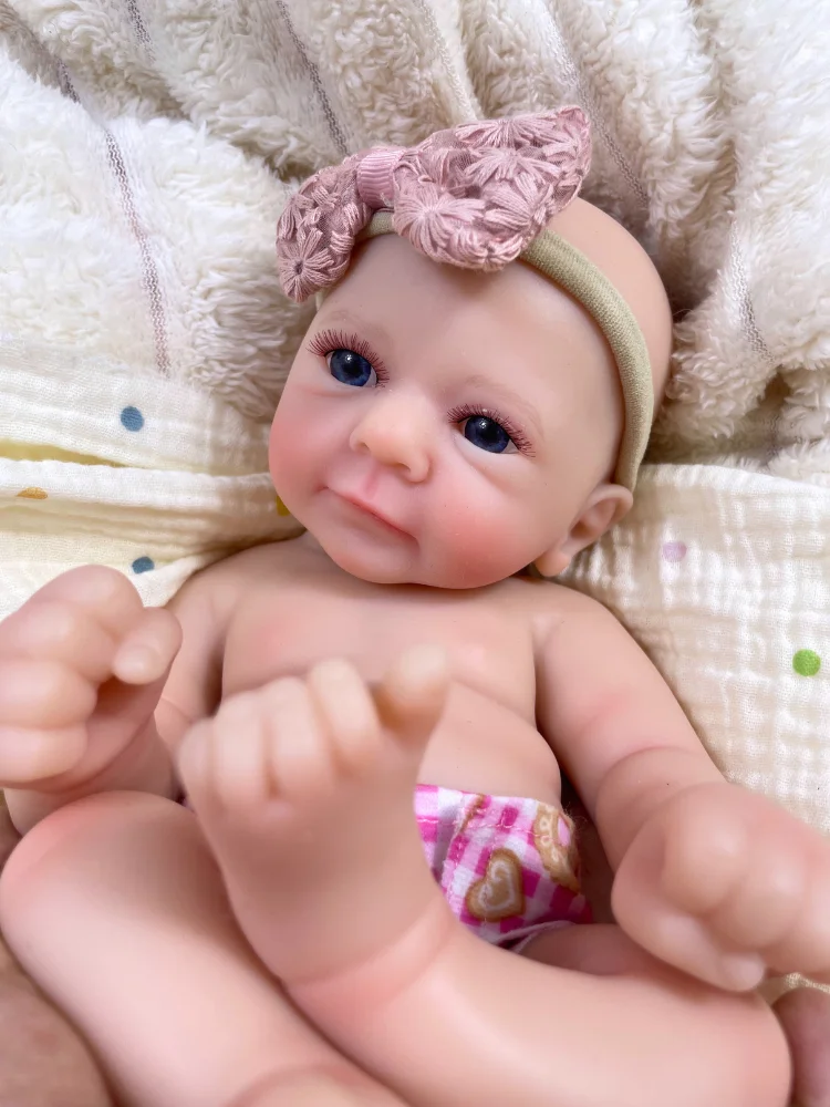 Muñeca Reborn de silicona sólida súper suave de 13 pulgadas, muñeca de silicona elástica Flexible Felicia, regalo de cumpleaños y Navidad para niña - imagen 3