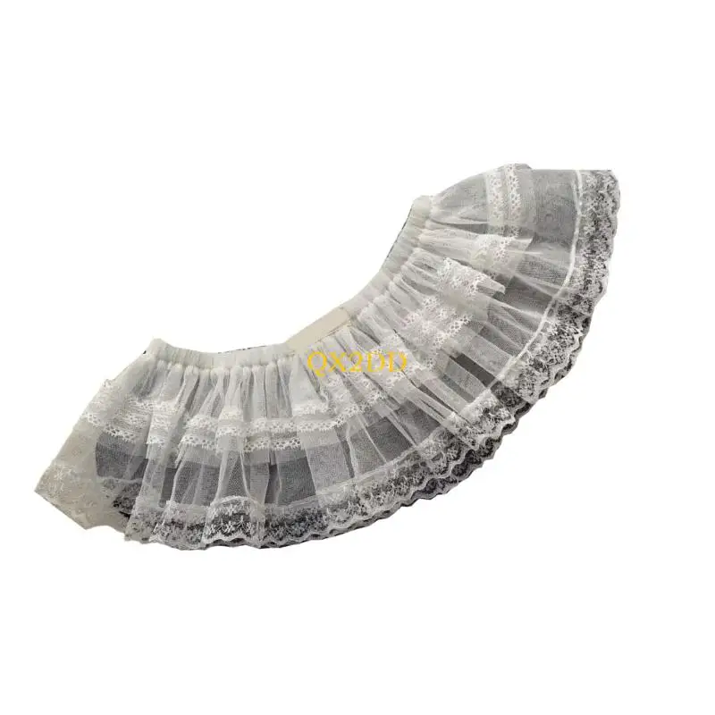 QX2D 2025 Cortina pedos para niñas pequeñas, falda pequeña medio cuerpo con capas, Falda corta recortada encaje ropa