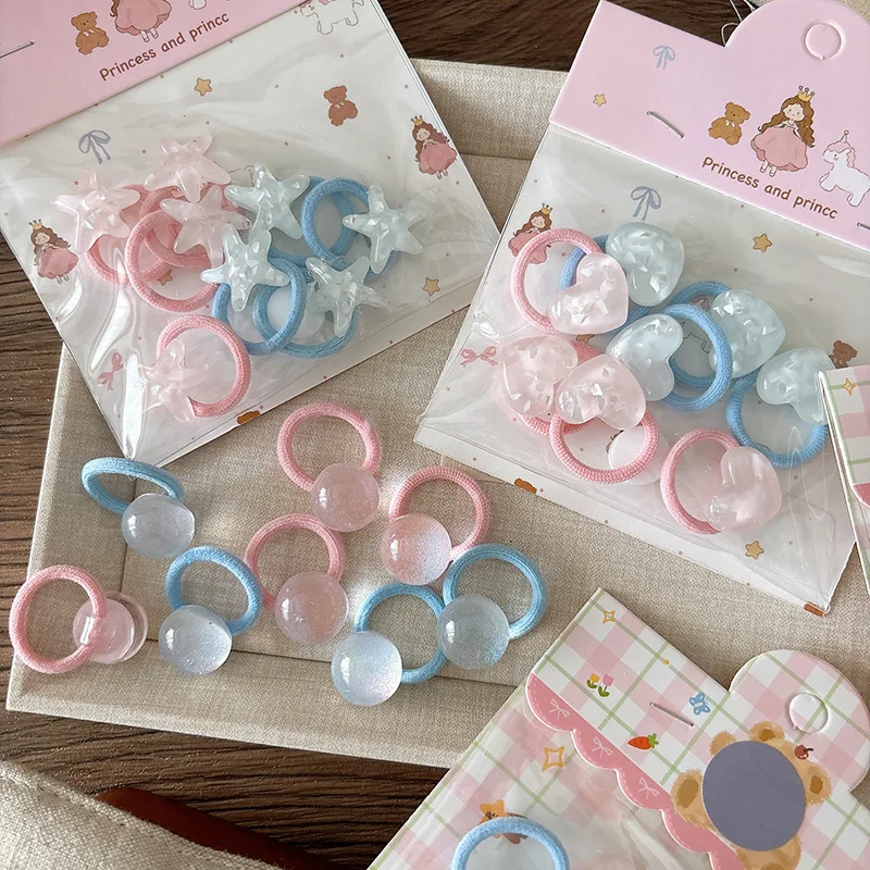 Set de accesorios para el cabello infantil con lazos y diademas de corazón - imagen 5
