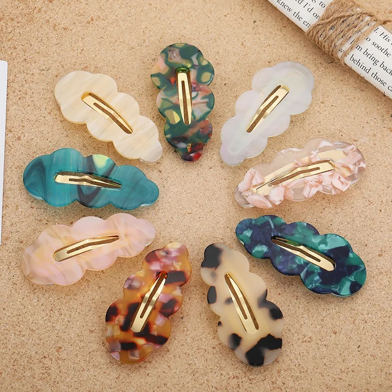 Pasadores de ácido acético dulce de Japón y Corea del Sur, Clip de pelo ondulado, accesorios para el cabello de niña, pasador de pelo de 7 colores, Clip de flequillo lateral, 1 ud.