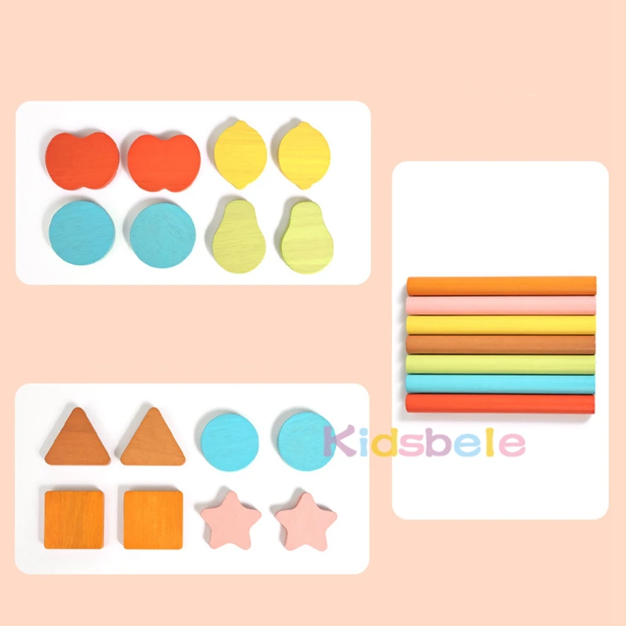 Juguete de clasificación de colores de madera Montessori para niños pequeños, cilindro de clasificación de clavijas de habilidades motoras finas, juego de actividades educativas de aprendizaje temprano - imagen 2