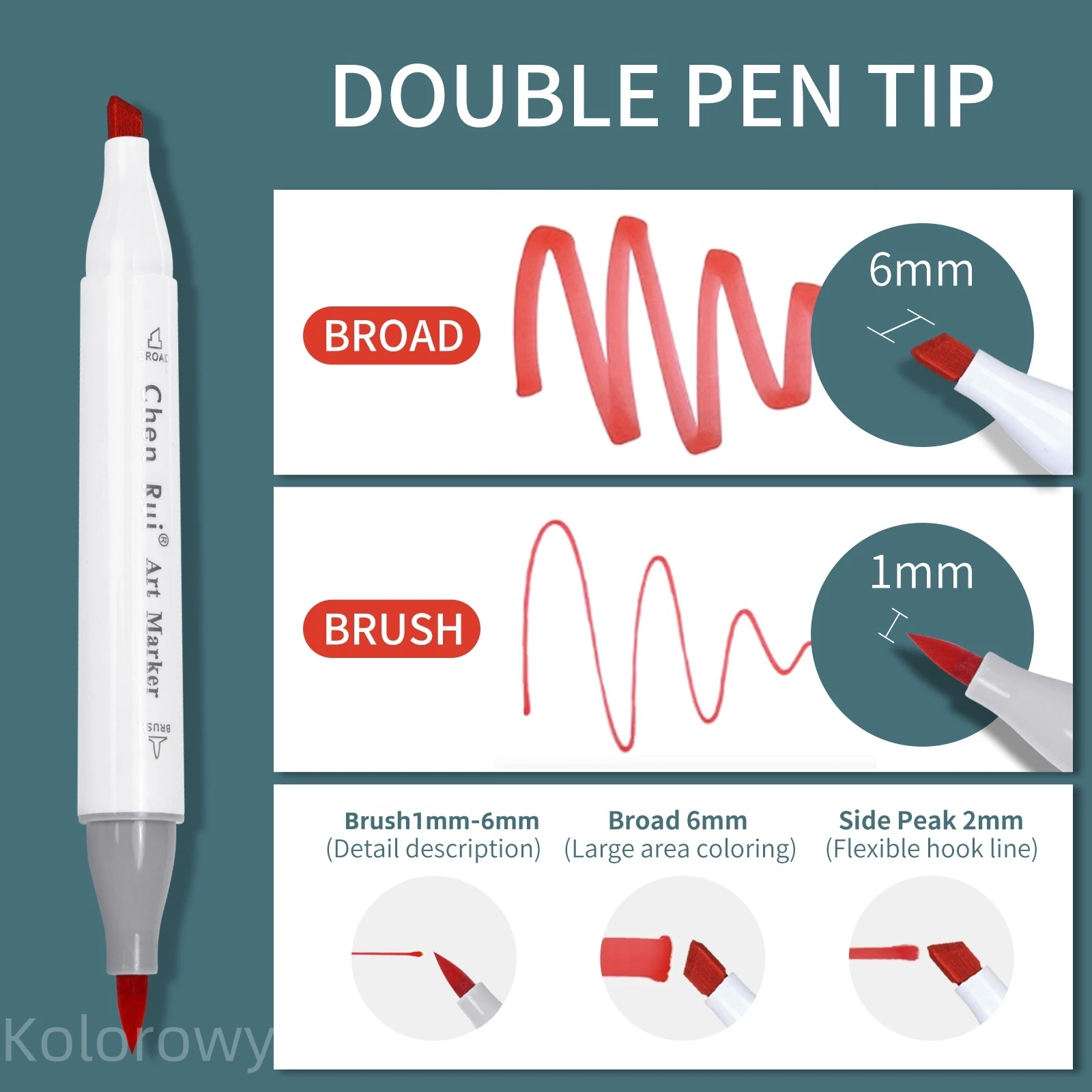 Juego de marcadores de alcohol, con tapete de dibujo a prueba de sangrado, pincel y cincel, marcadores artísticos de doble punta para colorear, dibujar, recargables - imagen 2