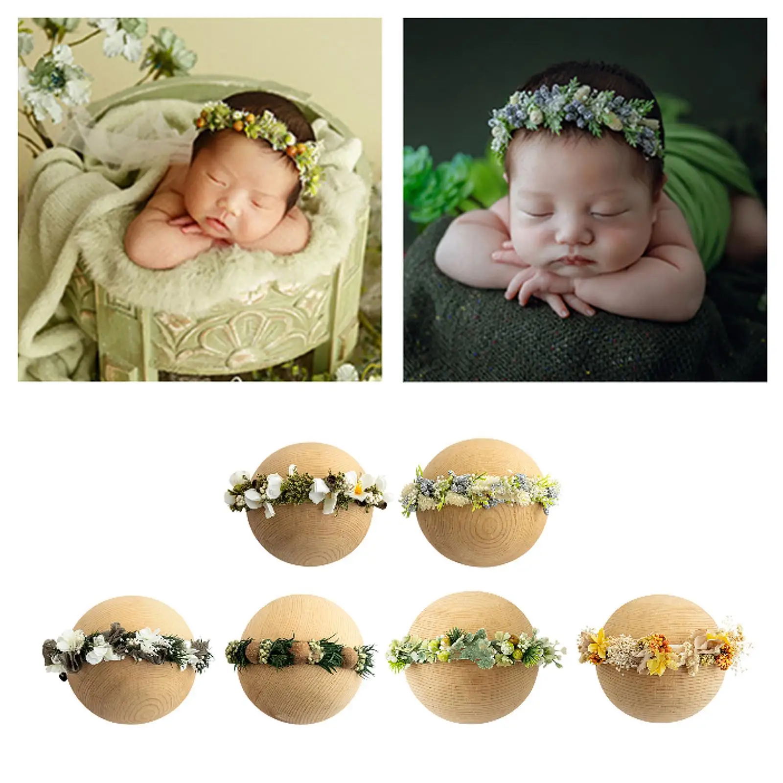 Newborn Flower Headband 0-6 Months Party Kids Birthday Adjustable Hairband