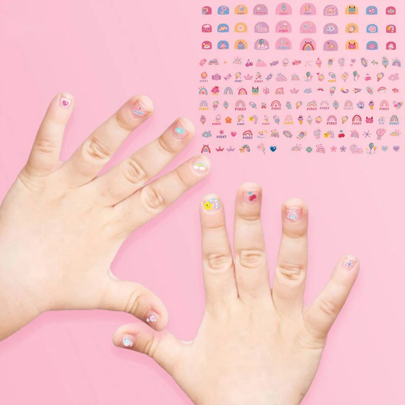 1 Uds. De pegatinas bonitas de dibujos animados para decoración de uñas, deslizador autoadhesivo en relieve de arcoíris para uñas, abalorios para decoración de uñas DIY - imagen 4