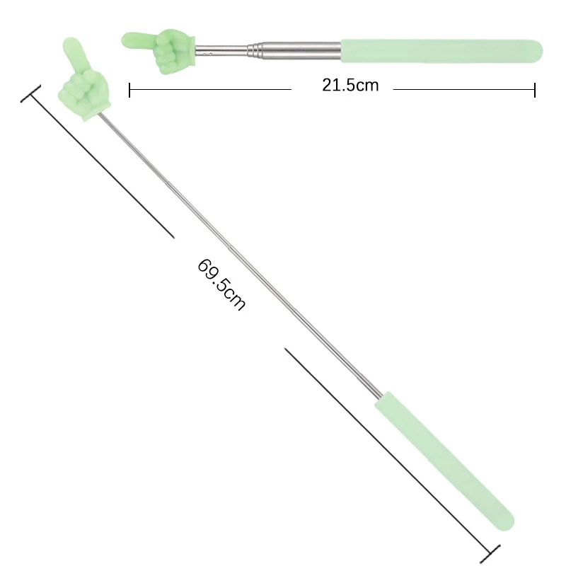 Puntero de enseñanza de acero inoxidable, palos de lectura de dedo para padres e hijos, varilla telescópica, diseño de dedo, palo de enseñanza, herramienta escolar para niños - imagen 2
