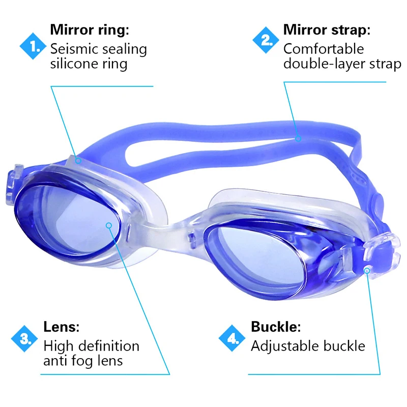 Gafas de natación antivaho para niños con clip nasal y tapones - imagen 2