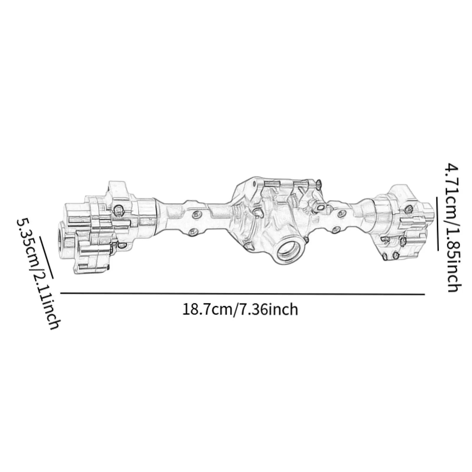 1:10 Rear Axle Housing Axle Shell Professional Accessories,RC Vehicle Scale Accessory,Spare Part for Wltoys 104010 Hobby Car