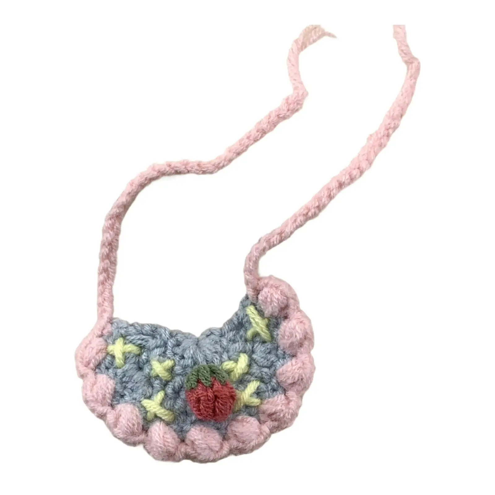 Babero tejido de hilo de lana, accesorios de ropa hechos a mano para animales de peluche - imagen 2