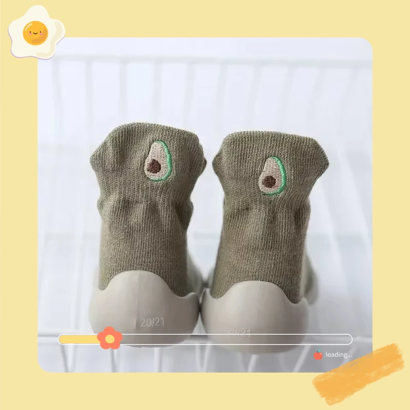 Zapatos de bebé antipatadas y absorbentes de golpes, nuevos zapatos de suela blanda para bebés pequeños, calcetines y zapatos bordados de punto para el suelo del bebé - imagen 2