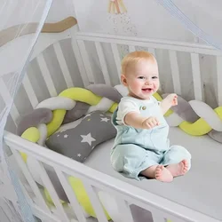 Protector de cuna con nudo trenzado para bebé recién nacido
